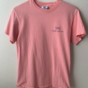 Simply Southern Pink bow T-shirt SZ S